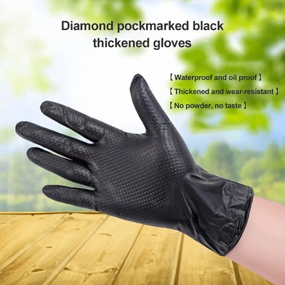Diamond Grip Nitrile Gloves – Extra Thick & Waterproof