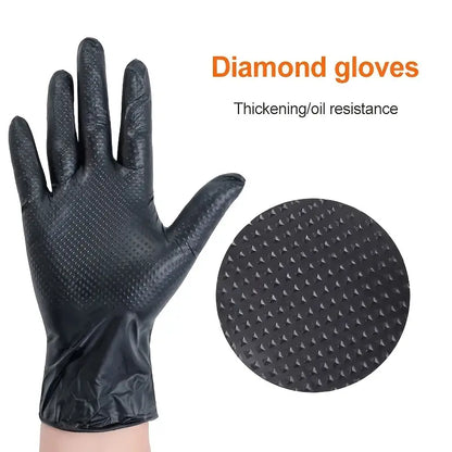 Diamond Grip Nitrile Gloves – Extra Thick & Waterproof