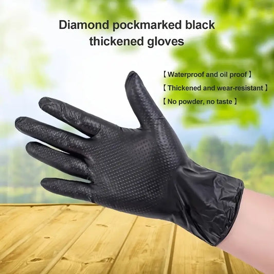 Diamond Grip Nitrile Gloves – Extra Thick & Waterproof
