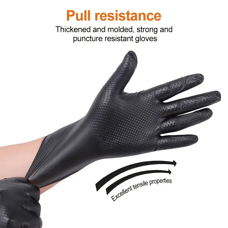 Diamond Grip Nitrile Gloves – Extra Thick & Waterproof