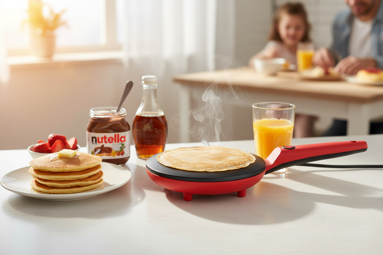 Electric Pancake & Crepe Maker - Breakfast Scene