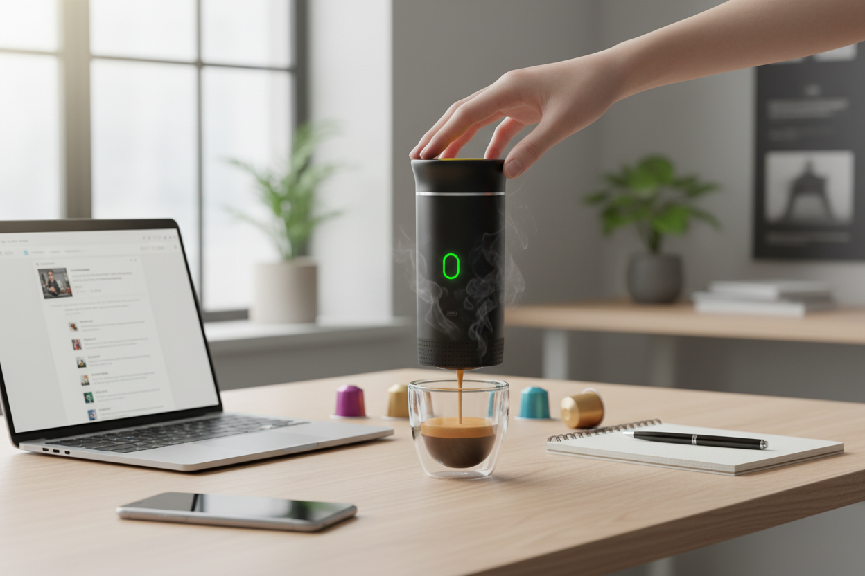 Portable Coffee Maker - Office Workspace